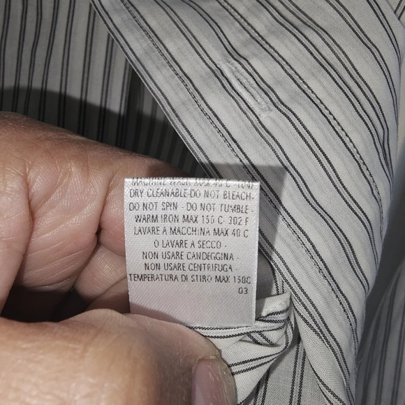 Gucci Striped Long Sleeve Dress Shirt Men Size 15.5 Eu 39 - Picture 8 of 11